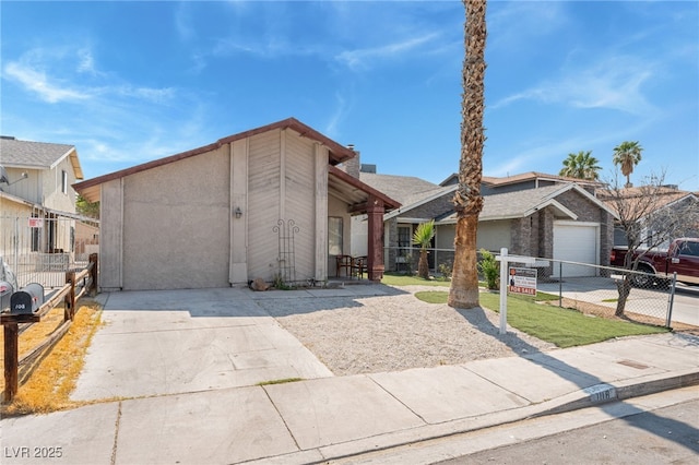 108 Sirnoble St, Las Vegas, NV 89110 - mid-century inspired home with concrete driveway and an attached garage