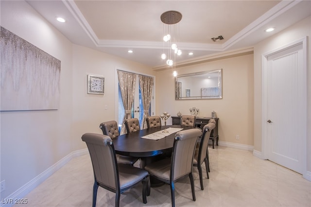 1890 Pago Ct, Las Vegas, NV 89117 - dining space with a tray ceiling and recessed lighting