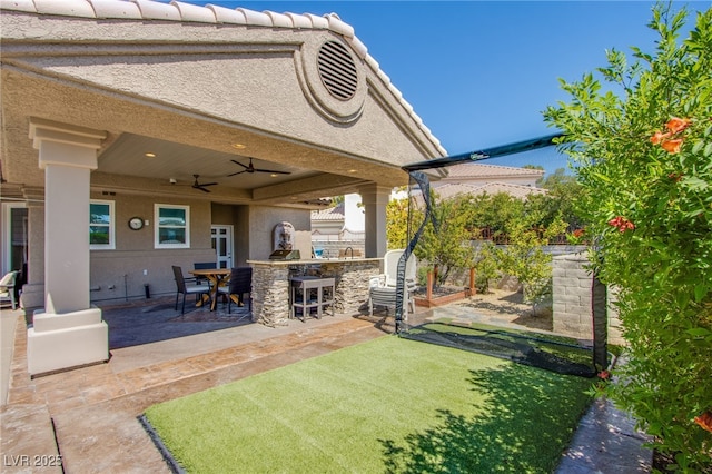 1890 Pago Ct, Las Vegas, NV 89117 - view of patio / terrace featuring a ceiling fan