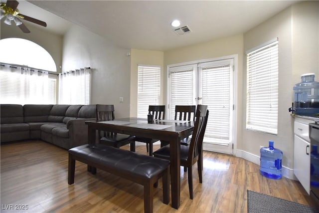 6628 Ives Ave, Las Vegas, NV 89108 - dining room with light wood-type flooring and a ceiling fan