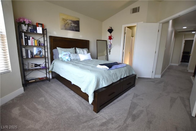 6628 Ives Ave, Las Vegas, NV 89108 - bedroom with carpet and vaulted ceiling