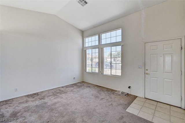 5917 Briar Rose Ln, Las Vegas, NV 89130 - foyer with light colored carpet and high vaulted ceiling