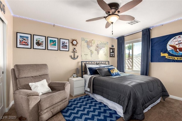 9380 Arrowhead Bluff Ave, Las Vegas, NV 89149 - carpeted bedroom with baseboards and a ceiling fan