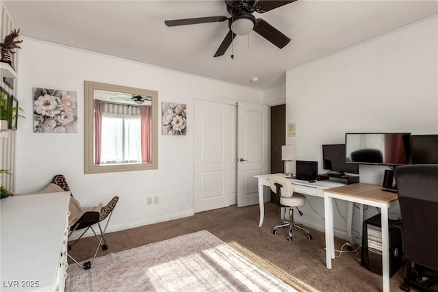 9380 Arrowhead Bluff Ave, Las Vegas, NV 89149 - carpeted office space with ceiling fan and baseboards