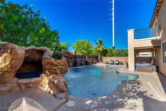9380 Arrowhead Bluff Ave, Las Vegas, NV 89149 - view of swimming pool with a patio and a fenced backyard
