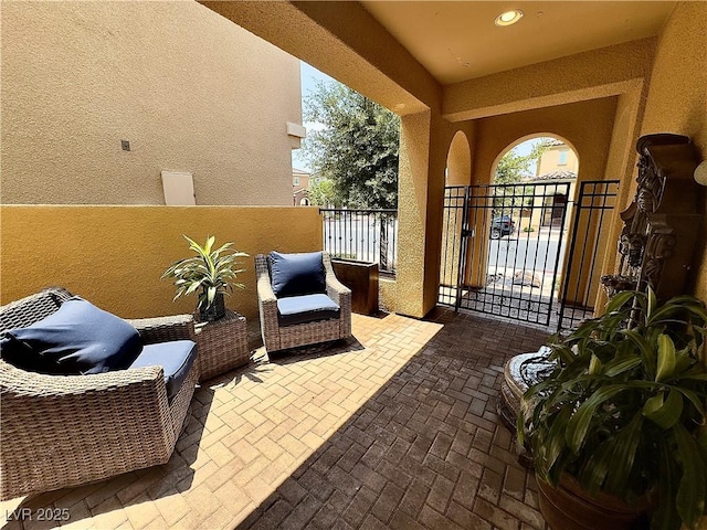2132 Solvang Mill Dr, Las Vegas, NV 89135 - view of patio / terrace featuring a gate