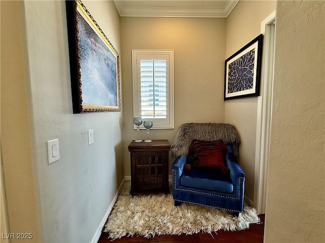 2132 Solvang Mill Dr, Las Vegas, NV 89135 - sitting room featuring wood finished floors and ornamental molding