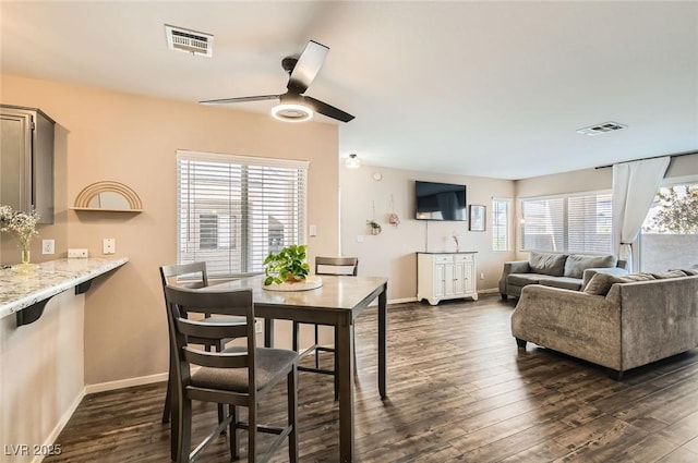 3125 N Buffalo Dr Unit 1090, Las Vegas, NV 89128 - dining space featuring dark wood-style flooring and a ceiling fan