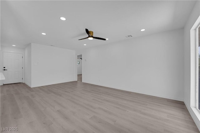 1317 Pyramid Dr, Las Vegas, NV 89108 - empty room with recessed lighting, light wood-type flooring, and ceiling fan