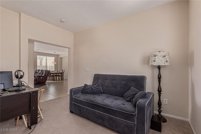 9221 Thunder Falls Ct, Las Vegas, NV 89149 - living room featuring light carpet and an office area