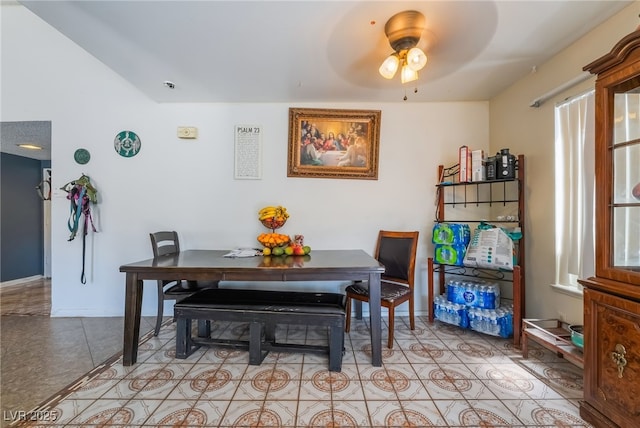2297 Casey Dr, Las Vegas, NV 89119 - dining space with a ceiling fan and light tile patterned flooring