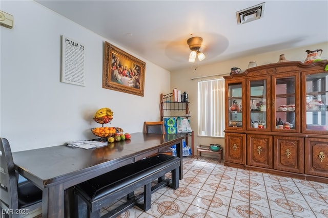 2297 Casey Dr, Las Vegas, NV 89119 - dining area featuring ceiling fan and light tile patterned flooring