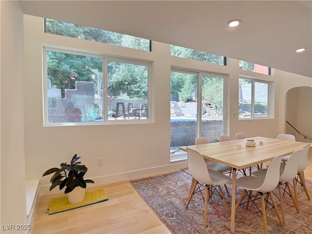 4651 Aspen Ave, Mount Charleston, NV 89124 - dining area with wood finished floors and recessed lighting