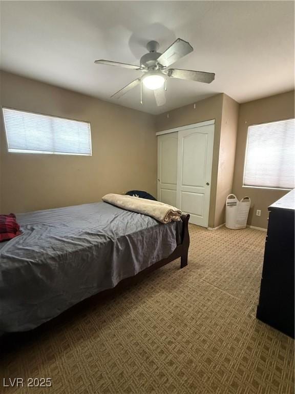 5315 Debut Ct, North Las Vegas, NV 89031 - bedroom with a closet and a ceiling fan