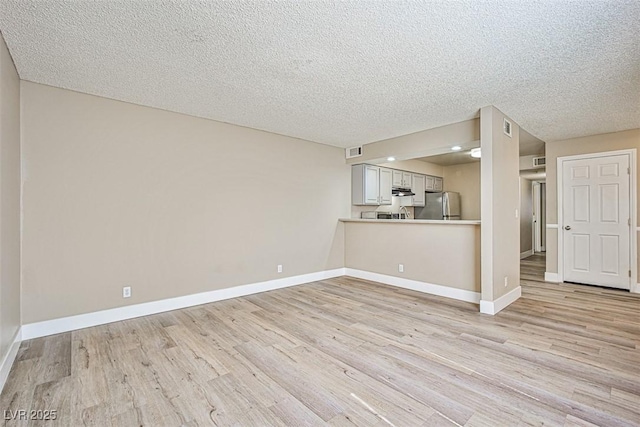 4348 Tara Ave Unit 2, Las Vegas, NV 89102 - unfurnished living room with light wood finished floors and a textured ceiling