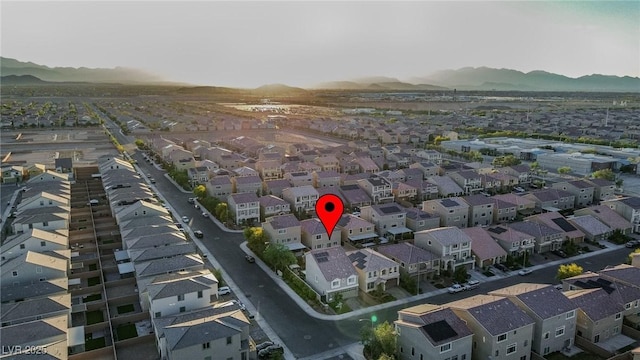 10183 Cascadia Creek St, Las Vegas, NV 89141 - aerial overview of property's location featuring a mountain backdrop and nearby suburban area