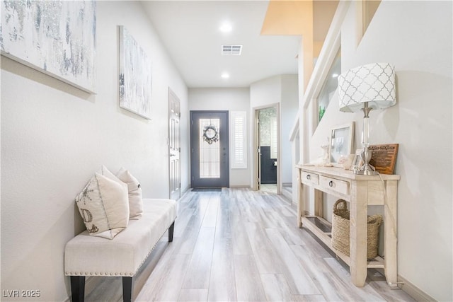 10183 Cascadia Creek St, Las Vegas, NV 89141 - entryway with light wood-style flooring and recessed lighting