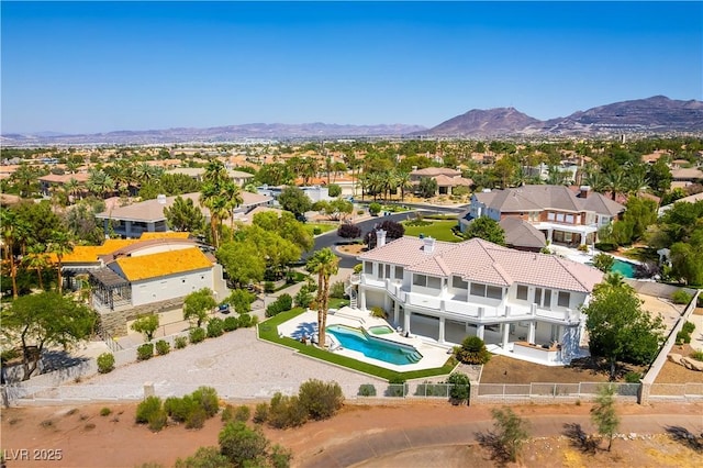2019 Doral Ct, Henderson, NV 89074 - aerial view of residential area with a pool area and mountains