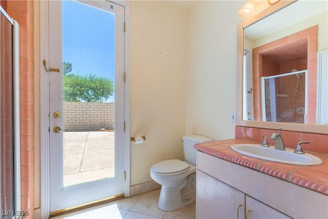 2019 Doral Ct, Henderson, NV 89074 - bathroom with vanity, tile patterned floors, and a stall shower