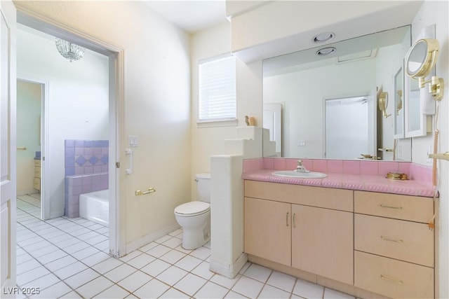 2019 Doral Ct, Henderson, NV 89074 - full bathroom with a garden tub, vanity, and tile patterned flooring