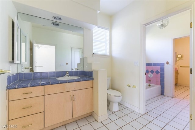 2019 Doral Ct, Henderson, NV 89074 - full bathroom with vanity, tile patterned floors, and a tub