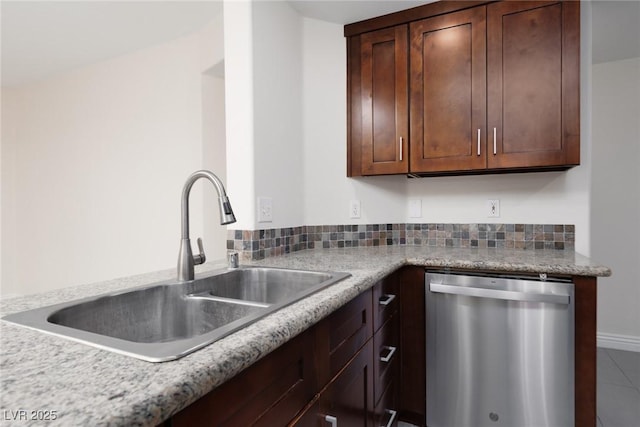 1609 Hills Of Red Dr Unit 104, Las Vegas, NV 89128 - kitchen featuring dishwasher, tile patterned floors, and dark brown cabinets