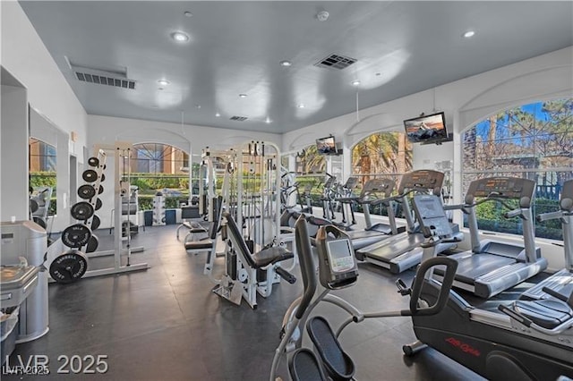 1609 Hills Of Red Dr Unit 104, Las Vegas, NV 89128 - gym with recessed lighting
