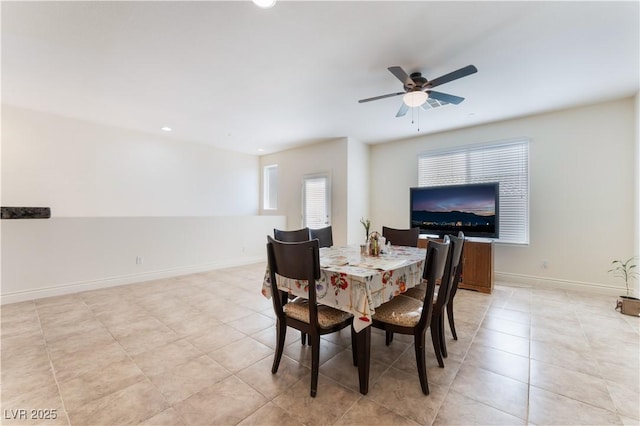 4588 Dover Straight St, Las Vegas, NV 89115 - dining room featuring a ceiling fan, light tile patterned floors, and recessed lighting