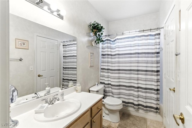 1713 Sky Of Red Dr Unit 201, Las Vegas, NV 89128 - bathroom with vanity, tile patterned floors, and curtained shower