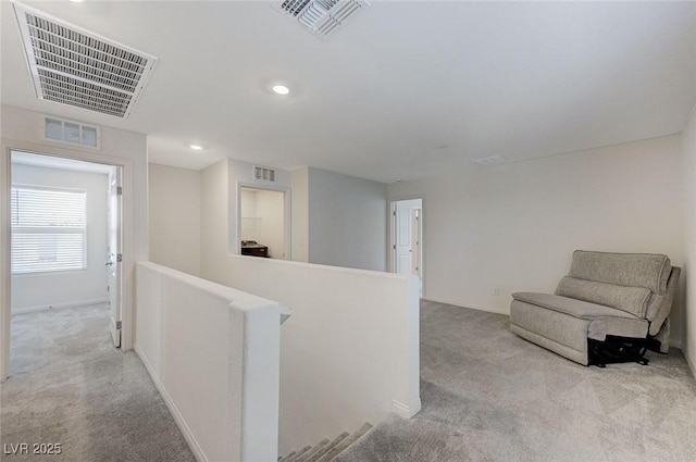 4133 Golden Fleece Ave, Las Vegas, NV 89141 - corridor with an upstairs landing, carpet, and recessed lighting