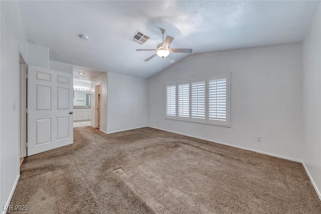 208 Glendon St, Henderson, NV 89074 - unfurnished bedroom with vaulted ceiling, carpet floors, and ceiling fan