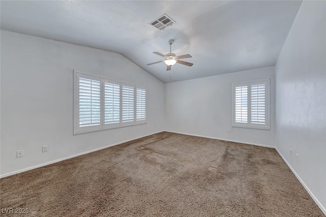 208 Glendon St, Henderson, NV 89074 - carpeted empty room featuring ceiling fan, plenty of natural light, and lofted ceiling