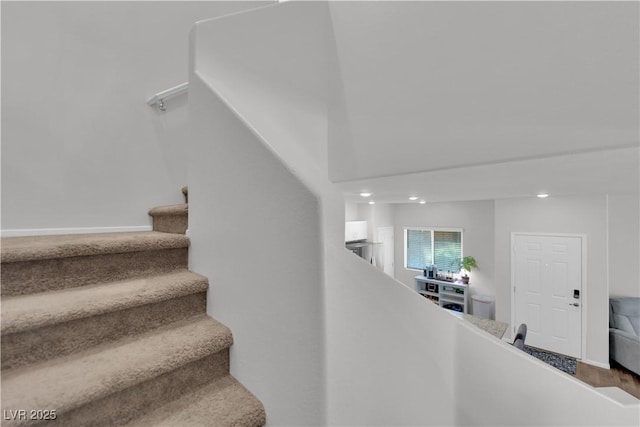 4650 Blaise Ave Unit 102, North Las Vegas, NV 89084 - stairway featuring recessed lighting
