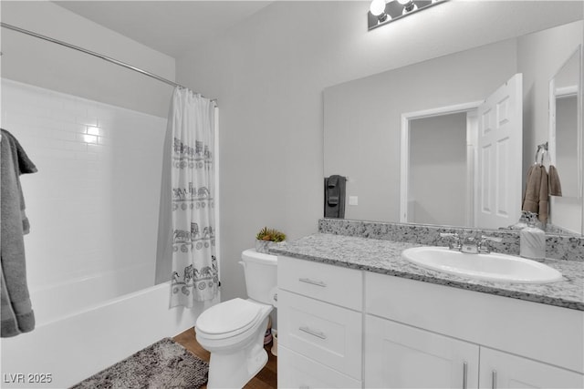 4650 Blaise Ave Unit 102, North Las Vegas, NV 89084 - bathroom with vanity, shower / bath combination with curtain, and wood finished floors