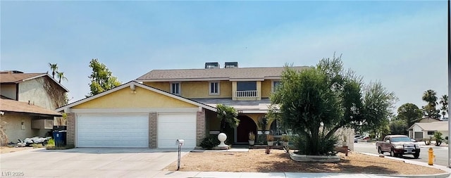 421 Courtney Ln, Las Vegas, NV 89107 - view of front of home with concrete driveway, a garage, stucco siding, and a porch