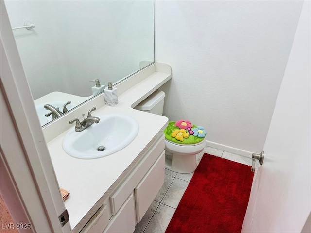 421 Courtney Ln, Las Vegas, NV 89107 - half bathroom with vanity and tile patterned flooring