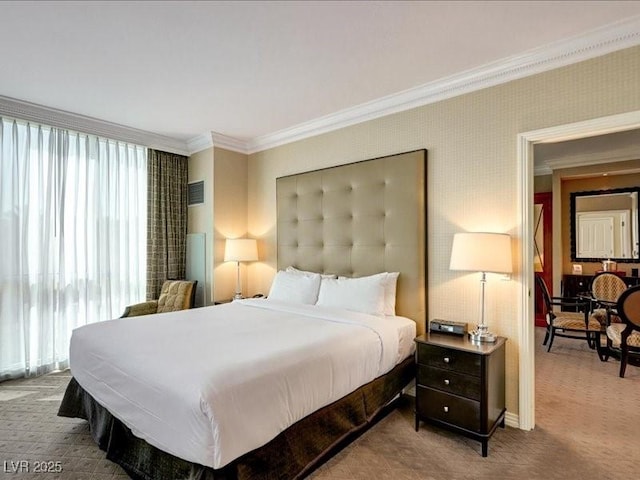 125 E Harmon Ave Unit 220, Las Vegas, NV 89109 - carpeted bedroom featuring crown molding