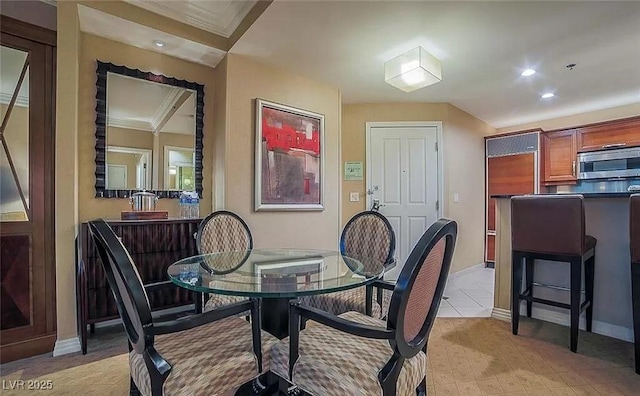 125 E Harmon Ave Unit 220, Las Vegas, NV 89109 - dining area featuring ornamental molding and recessed lighting