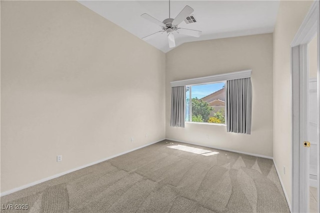3520 Round Valley Way, Las Vegas, NV 89129 - unfurnished room featuring ceiling fan, carpet flooring, and vaulted ceiling