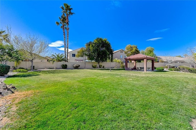 3520 Round Valley Way, Las Vegas, NV 89129 - fenced backyard with a gazebo and a patio