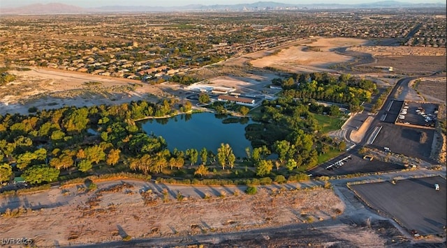 8465 Picket Ridge Ct, Las Vegas, NV 89143 - aerial view of property's location with a water and mountain view