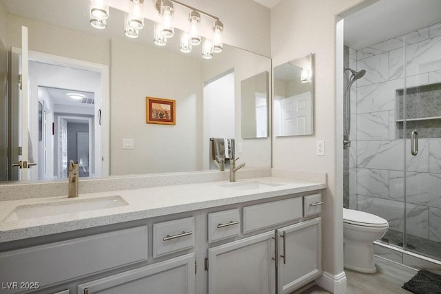2228 Brighton Shore St, Las Vegas, NV 89128 - bathroom with double vanity and a marble finish shower