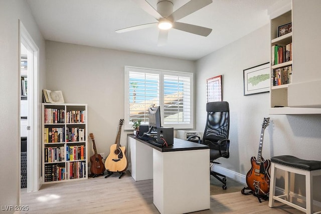 2228 Brighton Shore St, Las Vegas, NV 89128 - office featuring light wood-style floors and ceiling fan