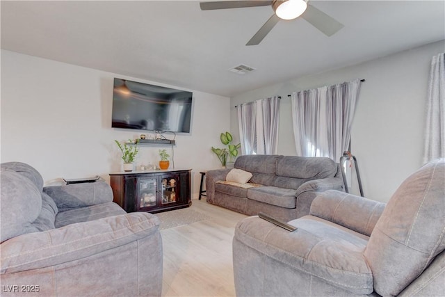441 Groft Way, Henderson, NV 89015 - living room featuring ceiling fan and light wood finished floors