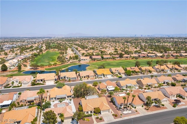 3016 Lotus Hill Dr, Las Vegas, NV 89134 - view of property location with a golf club, nearby suburban area, and a water and mountain view