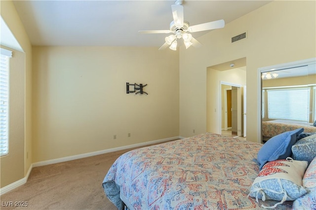 3016 Lotus Hill Dr, Las Vegas, NV 89134 - carpeted bedroom featuring baseboards and ceiling fan