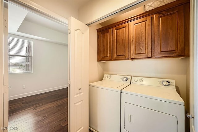 87 E Agate Ave Unit 208, Las Vegas, NV 89123 - laundry room featuring washer and dryer, cabinet space, and dark wood-style floors