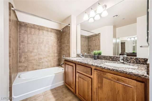 87 E Agate Ave Unit 208, Las Vegas, NV 89123 - bathroom with tile patterned floors, washtub / shower combination, and double vanity