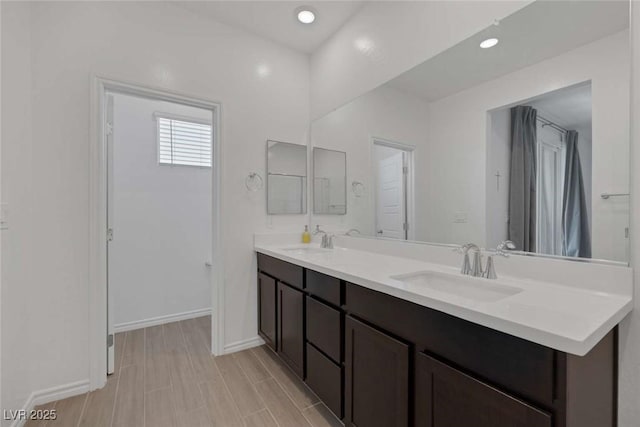 9827 Mojave Mountain St, Las Vegas, NV 89166 - full bathroom with double vanity and recessed lighting
