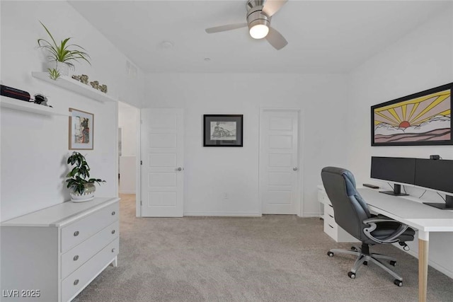 9827 Mojave Mountain St, Las Vegas, NV 89166 - office area with light colored carpet and a ceiling fan